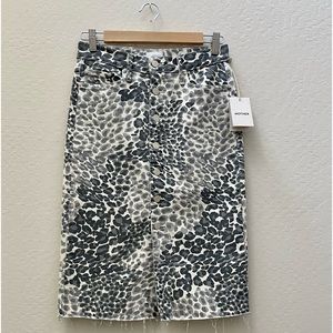 Mother denim leopard pencil skirt